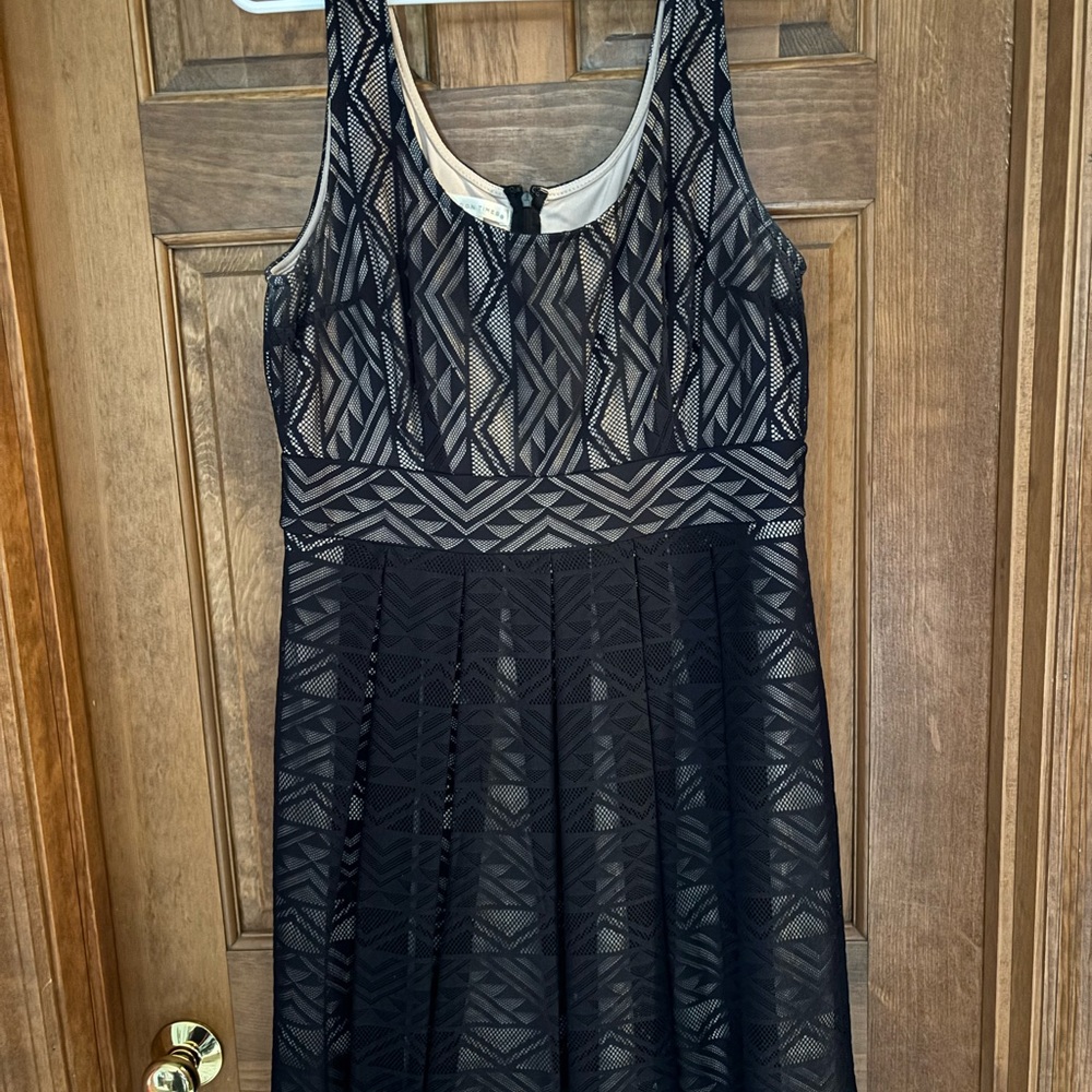 London Times Black Fit and Flare Cocktail Dress